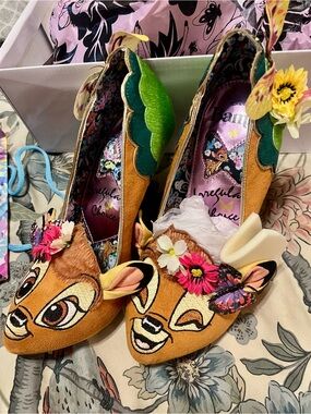 Irregular Choice Disney Bambi Heels with Floral Embellishments